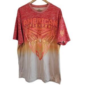 American Fighters Shirt Mens 4X Orange Ombre Short Sleeve MMA Bright Streetwear